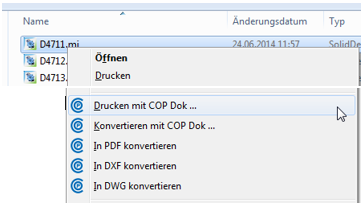 COP Dok ist vollständig im Windows Explorer integriert.